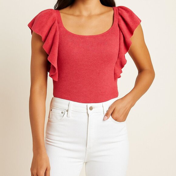 Anthropologie Sweaters - Anthropologie Tabitha Ante Autumnal Pink Rose Short-Sleeve Sweater - Medium